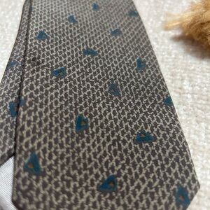 Giorgio Armani Brown and Blue Geometric Tie